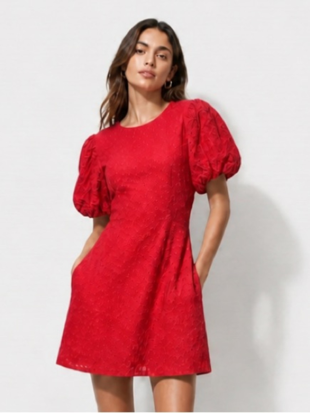 FREE PEOPLE Apricot Rose Eyelet Lace Mini Dress Strawberry Spritz Open Back NWT
